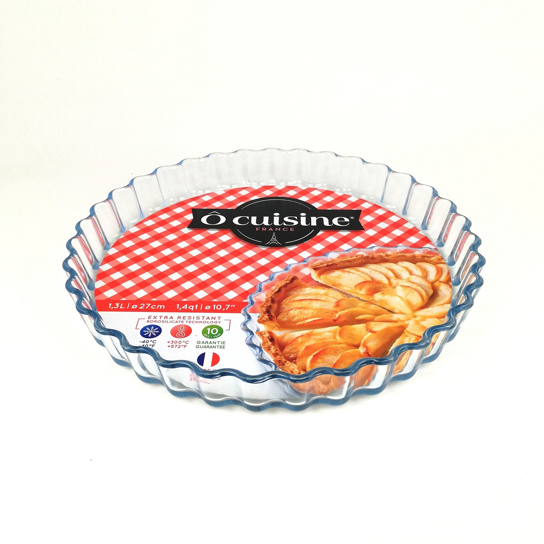 Pirofila da forno in vetro rotonda crostata/quiche bordo ondulato cm.27 –  Passione Casa