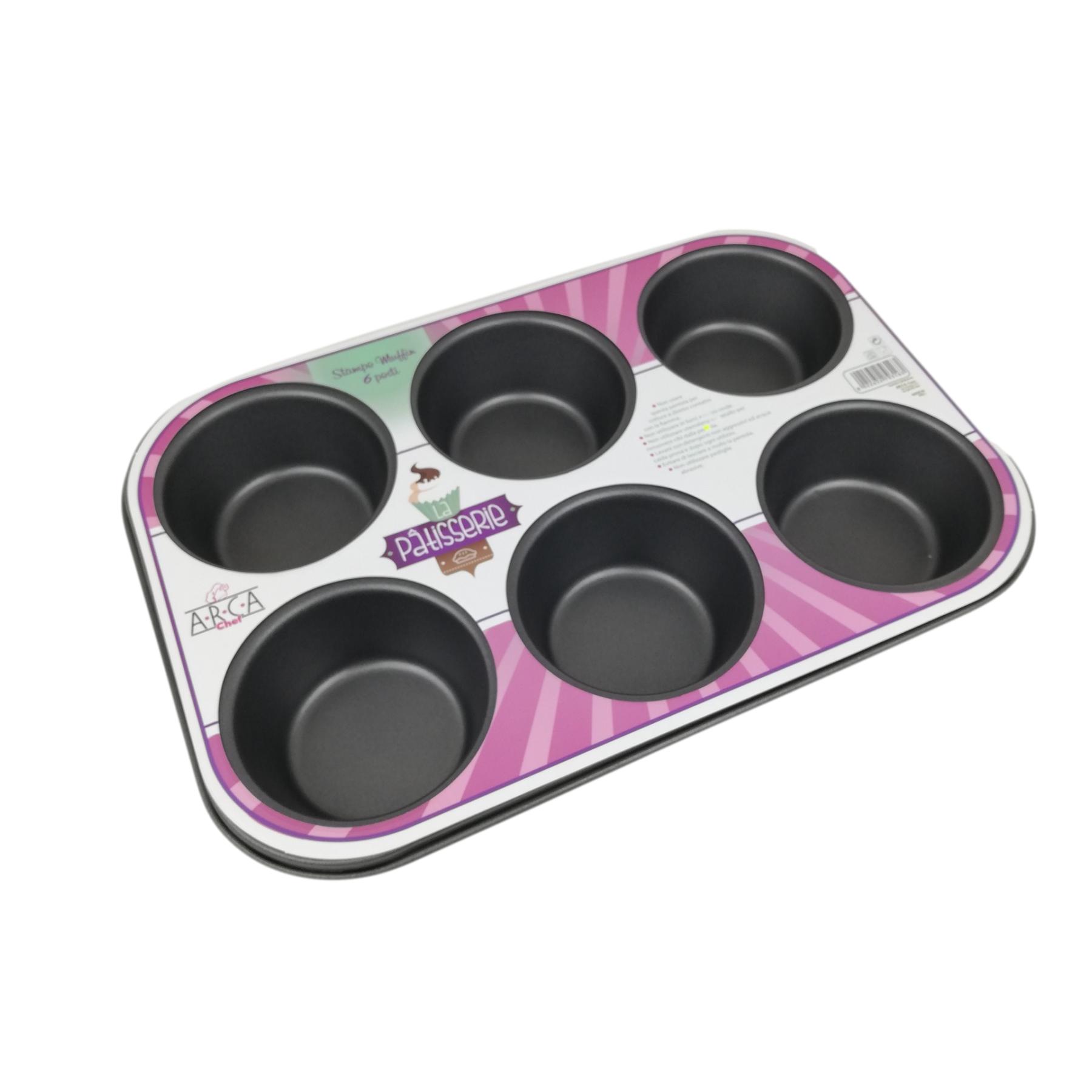 Stampo muffin antiaderente 6 posti