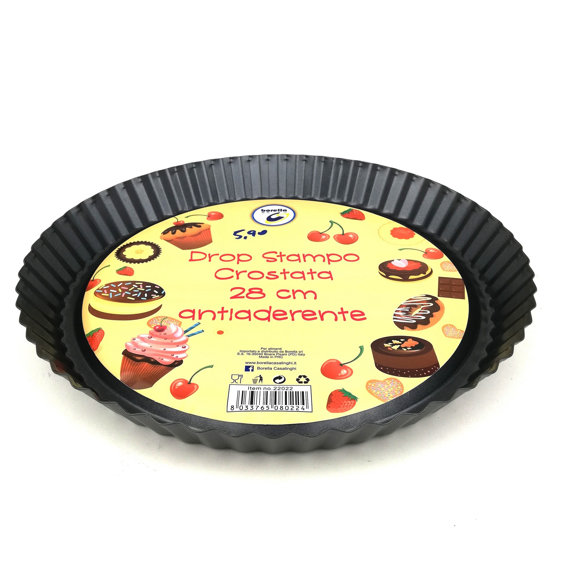 Stampo antiaderente per torta di frutta/crostate con scanalatura RUOTO  FURBO – cm.28 – Passione Casa