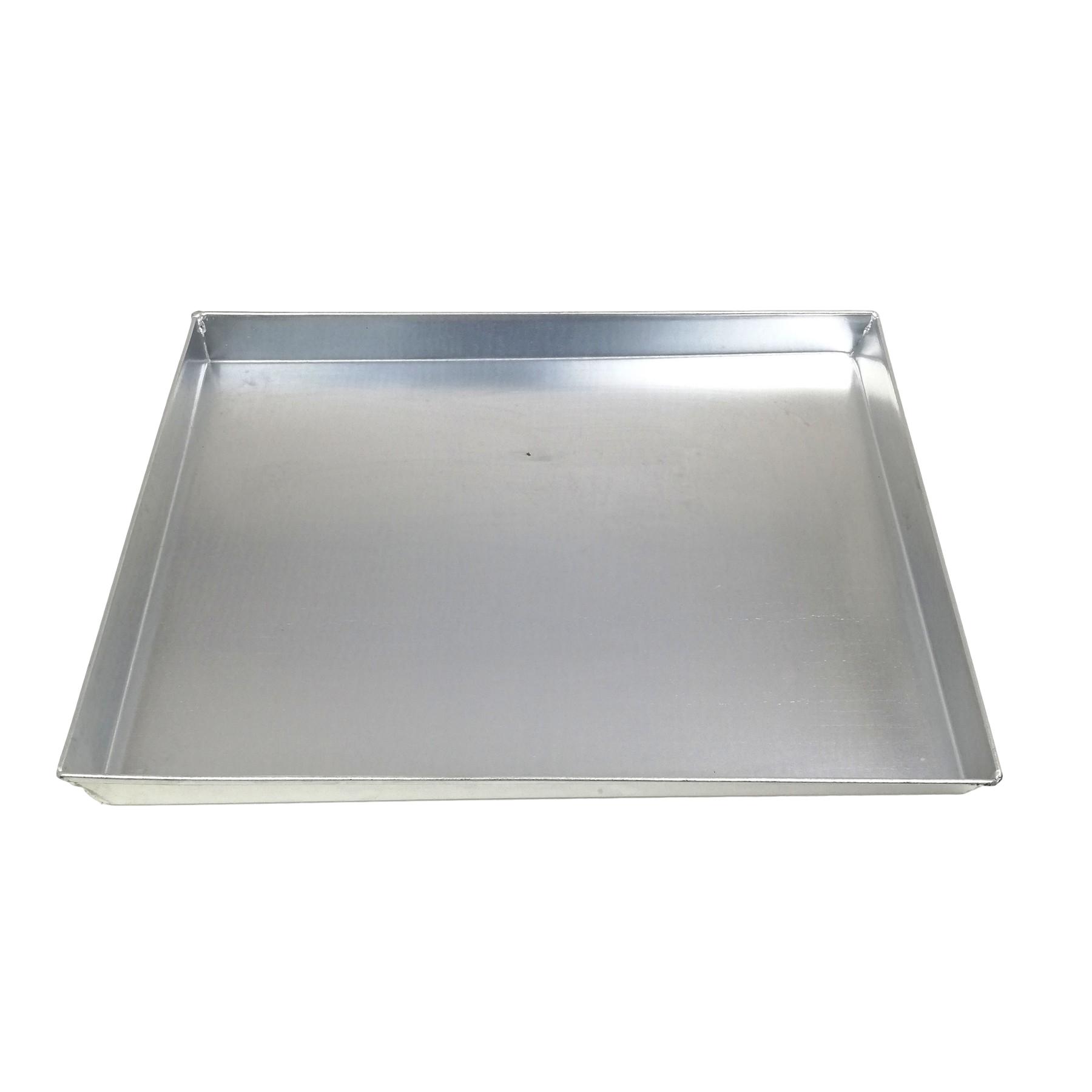 Teglia per pizza rettangolare alluminio professionale - cm.40x30 bordo basso