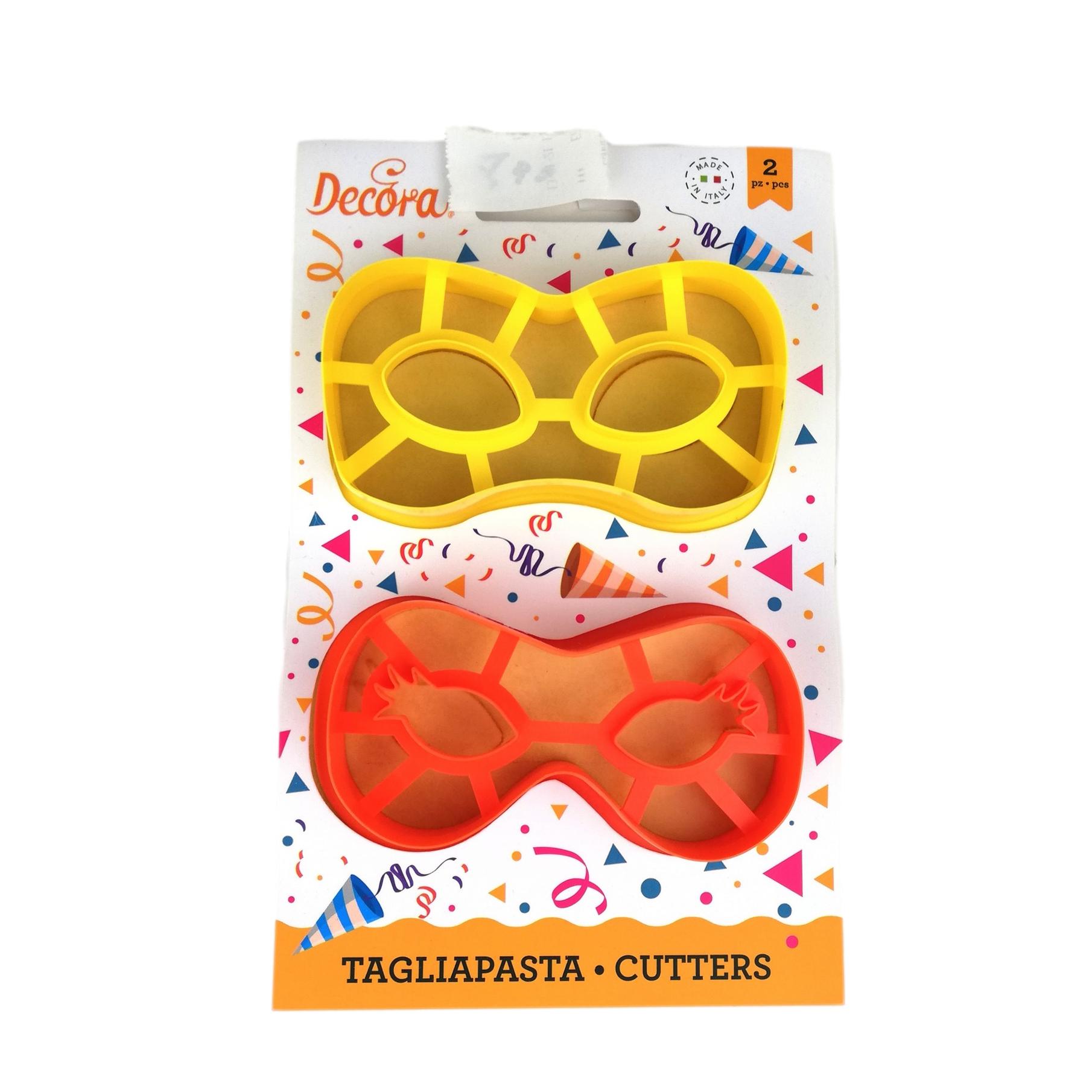 Formine per biscotti MASCHERINA CARNEVALE DECORA GIALLE – set 2 pezzi –  Passione Casa