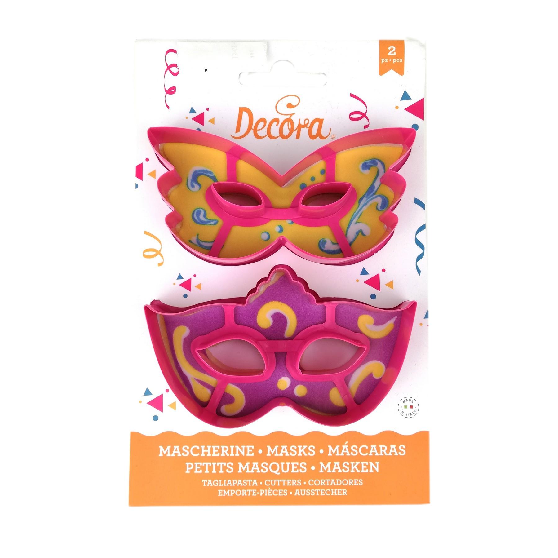 Formine per biscotti MASCHERINA CARNEVALE DECORA ROSA – set 2 pezzi –  Passione Casa