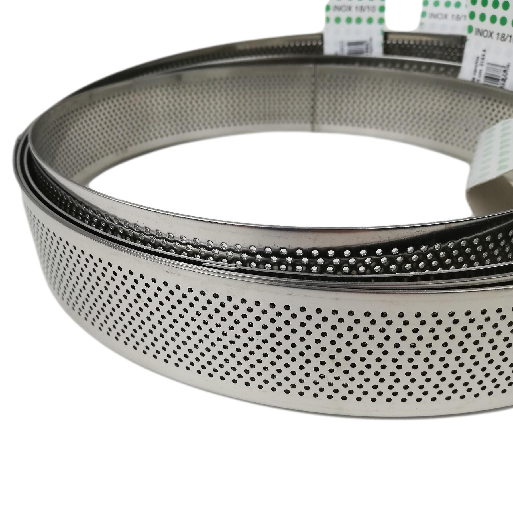 Cerchio anello microforato per crostate in acciaio inox cm.23 h.3,5cm
