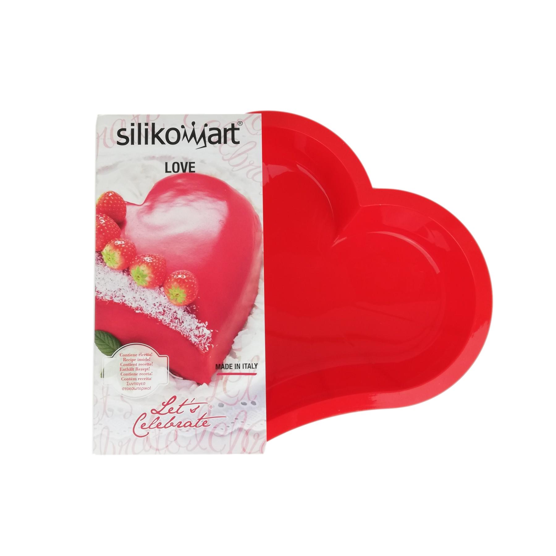 Tortiera stampo in silicone in scatola CUORE ROSSO – Passione Casa