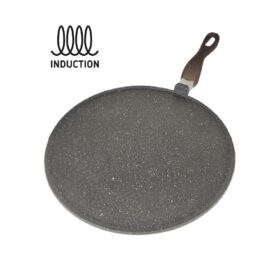 Testo Romagnolo originale per INDUZIONE Piastra per piadine in QUANTANIUM antiaderente effetto pietra lavica nera cm.30 FULL INDUCTION - FUSIONE ARTIGIANALE