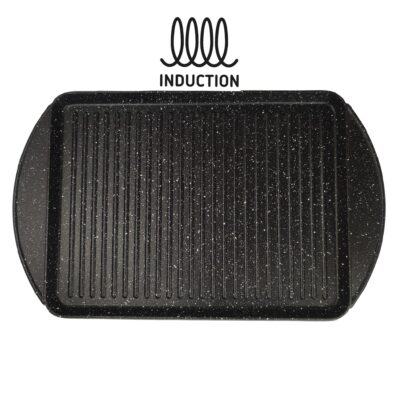 Grill bistecchiera per INDUZIONE Pietra Lavica PLANCIA GRANDE artigianale - cm.44X28